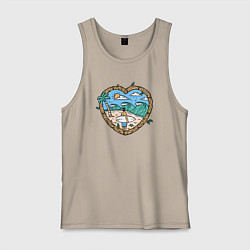 Майка мужская хлопок Люблю серфинг, цвет: миндальный