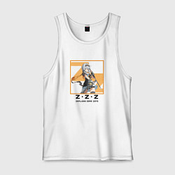 Майка мужская хлопок Солдат 0 Энби - Zenless Zone Zero, цвет: белый