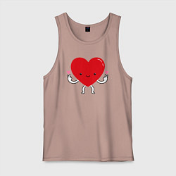 Майка мужская хлопок Сердечное сердечко, цвет: пыльно-розовый