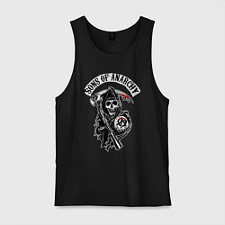 Майка мужская хлопок Sons of anarchy - логотип, цвет: черный
