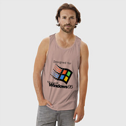 Майка мужская хлопок Предназначен для windows 95, цвет: пыльно-розовый — фото 2