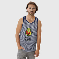 Майка мужская хлопок Авокадо кедавра - мем Гарри Поттер, цвет: синяя тельняшка — фото 2