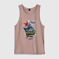 Майка мужская хлопок 23 февраля, цвет: пыльно-розовый