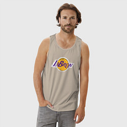 Майка мужская хлопок LaBron Lakers, цвет: миндальный — фото 2