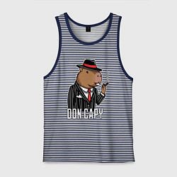 Майка мужская хлопок Дон капибара, цвет: синяя тельняшка