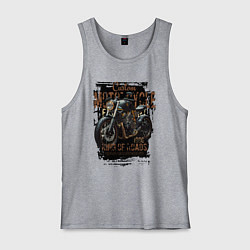Майка мужская хлопок Мотоцикл кастом, цвет: меланж