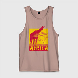 Майка мужская хлопок Природа Африки, цвет: пыльно-розовый