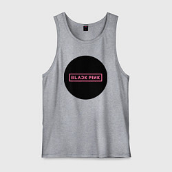 Майка мужская хлопок Blackpink logotype - group of South Korea, цвет: меланж