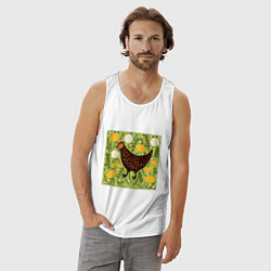 Майка мужская хлопок Курочка ряба, цвет: белый — фото 2