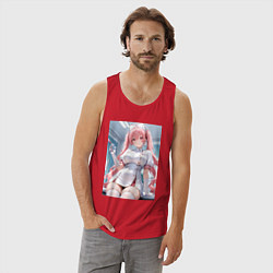 Майка мужская хлопок Медсестричка сделает тебе укол любви, цвет: красный — фото 2