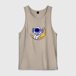 Майка мужская хлопок Космическое мороженое, цвет: миндальный