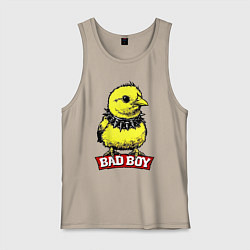 Майка мужская хлопок Bad boy chicken, цвет: миндальный