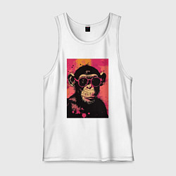 Майка мужская хлопок Крутая обезьянка, цвет: белый