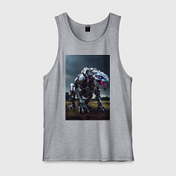 Майка мужская хлопок Робот в стиле Horizon, цвет: меланж