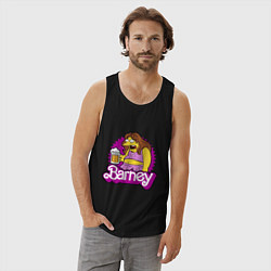 Майка мужская хлопок Barney with beer, цвет: черный — фото 2