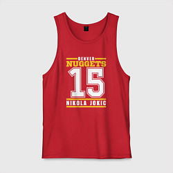 Майка мужская хлопок Denver - Nocola Jokic, цвет: красный