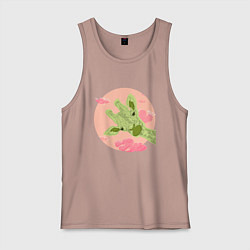 Майка мужская хлопок Жирафик и розовые облака, цвет: пыльно-розовый