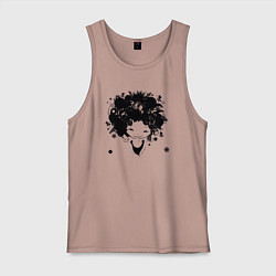 Майка мужская хлопок Девочка весна, цвет: пыльно-розовый