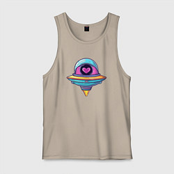 Мужская майка Инопланетная тарелка с сердечком