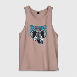 Майка мужская хлопок Команда слонов, цвет: пыльно-розовый