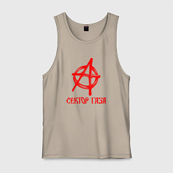 Мужская майка Анархия Сектор газа красный логотип