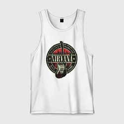 Майка мужская хлопок Нирвана гранж, цвет: белый