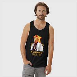 Майка мужская хлопок Клинок рассекающий демонов Kyoujurou профиль, цвет: черный — фото 2
