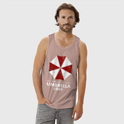 Майка мужская хлопок Umbrella corporation logo, цвет: пыльно-розовый — фото 2