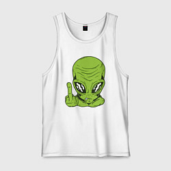 Майка мужская хлопок Привет от пришельца, цвет: белый