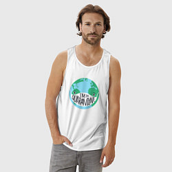 Майка мужская хлопок Я на карантине, цвет: белый — фото 2