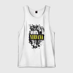 Майка мужская хлопок Nirvana band, цвет: белый