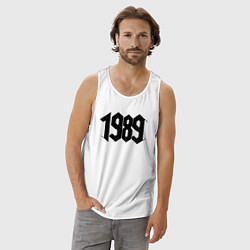 Майка мужская хлопок 1989 год в стиле ретро, цвет: белый — фото 2