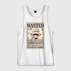 Майка мужская хлопок Луффи гир 5, цвет: белый