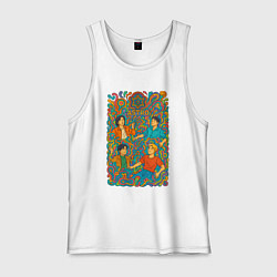 Майка мужская хлопок Astro психоделика, цвет: белый