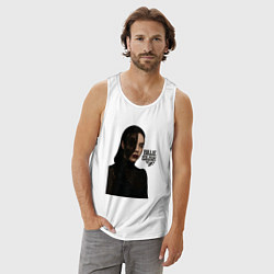 Майка мужская хлопок Билли Айлиш гот, цвет: белый — фото 2