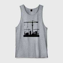 Майка мужская хлопок Башенные краны, цвет: меланж
