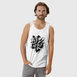 Майка мужская хлопок Художник букет из кистей, цвет: белый — фото 2