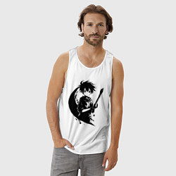 Майка мужская хлопок Художник с кистью аниме, цвет: белый — фото 2