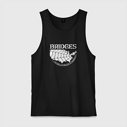Майка мужская хлопок Bridges logo, цвет: черный