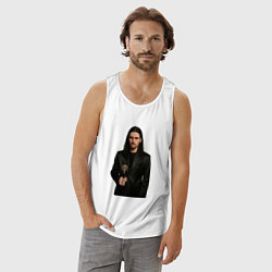 Майка мужская хлопок Bones с тростью, цвет: белый — фото 2