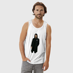 Майка мужская хлопок Задумчивый Bones, цвет: белый — фото 2