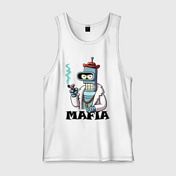 Мужская майка Бендер в шубе с сигарой - мафия