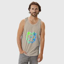 Майка мужская хлопок Пикачу - цифровая ностальгия, цвет: миндальный — фото 2