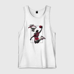 Майка мужская хлопок Michael Jordan dunk, цвет: белый
