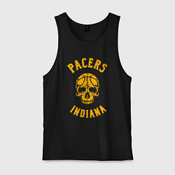 Майка мужская хлопок Indiana Pacers skull, цвет: черный