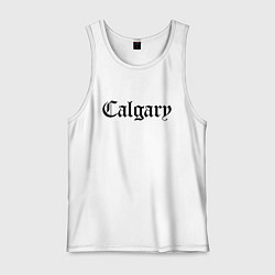 Майка мужская хлопок Calgary - Canada, цвет: белый