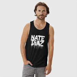 Майка мужская хлопок Граффити логотип Нейт Диас, цвет: черный — фото 2
