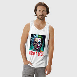 Майка мужская хлопок Rick Sanchezs skull and the Joker - collab, цвет: белый — фото 2