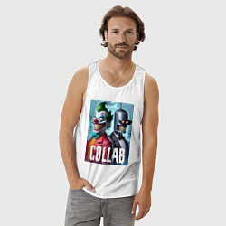 Майка мужская хлопок Joker and Bender - collab, цвет: белый — фото 2