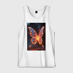 Майка мужская хлопок Огненная бабочка, цвет: белый